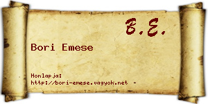 Bori Emese névjegykártya